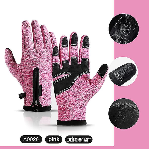 Vinterhansker for menn og kvinner, vanntette og varme, fingertuppfølsomme -26 (S, A0020-PK)