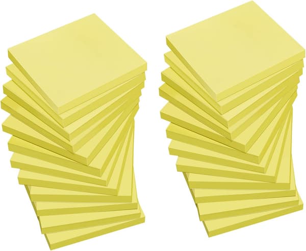 Yellow Sticky Notes, Yellow Post-it Notes, Self-Adhesive Pad with Super Strong Adhesion, for Office, School, and Home. 5 pcs