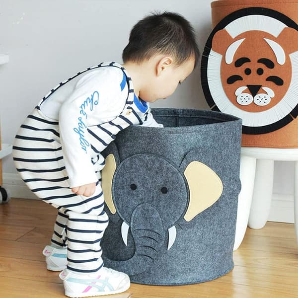 Laundry Basket, Baby Basket, Laundry Baskets, Round Storage Baskets, Foldable Cute Animal Toy Storage