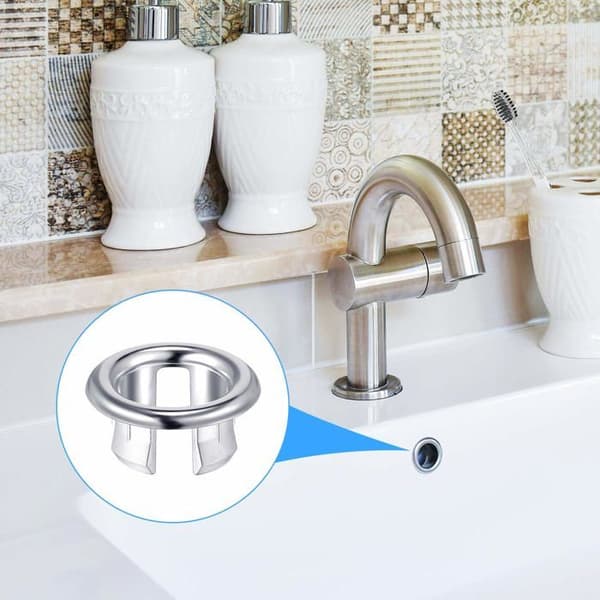 Sink Overflow Ring - AIMOONSA - 6-pack - Chrome - ABS - Easy to Install