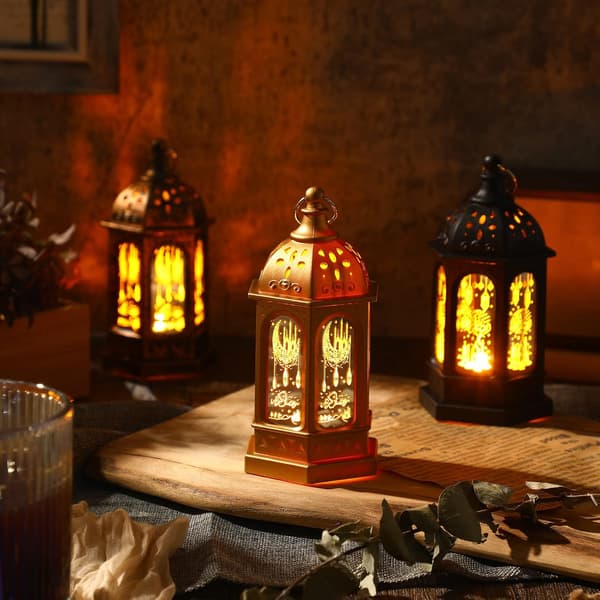 6 st Ramadan-lyktor Marockansk stil Guld Bronsguld Svart