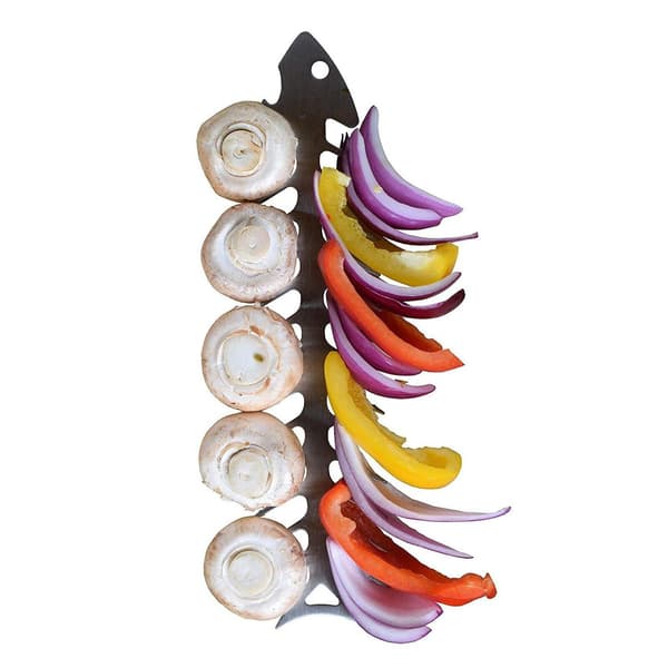 Grillspyd - Fiskeskjelett - Rustfritt Stål Silver silver