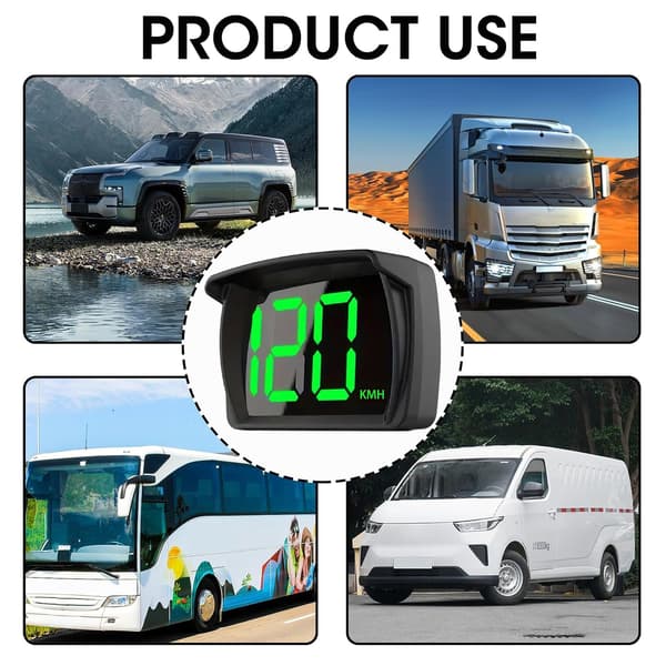 GPS-hastighedsmåler HUD Head Up Display til bil, lastbil, SUV og motorcykel, USB Plug & Play, LED