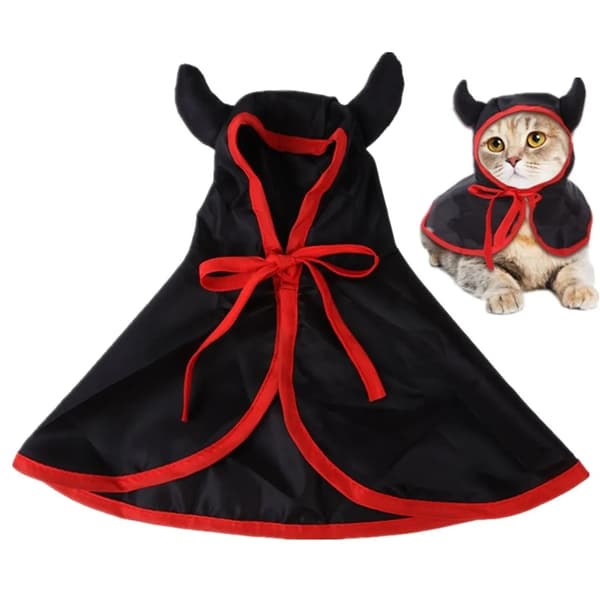 Dog Halloween Wizard Cape and Witch Hat Costume for Pets, 31cm