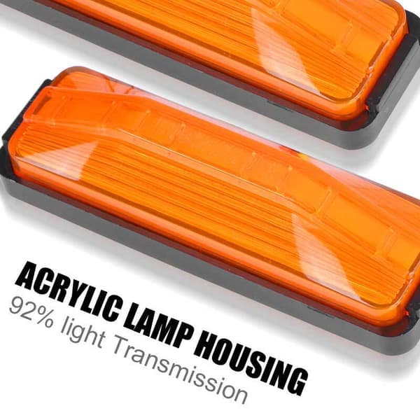 2x Rød/Gul 28 LED Blinklys Baklys Sidemarkeringslys for Lastebil Tilhenger
