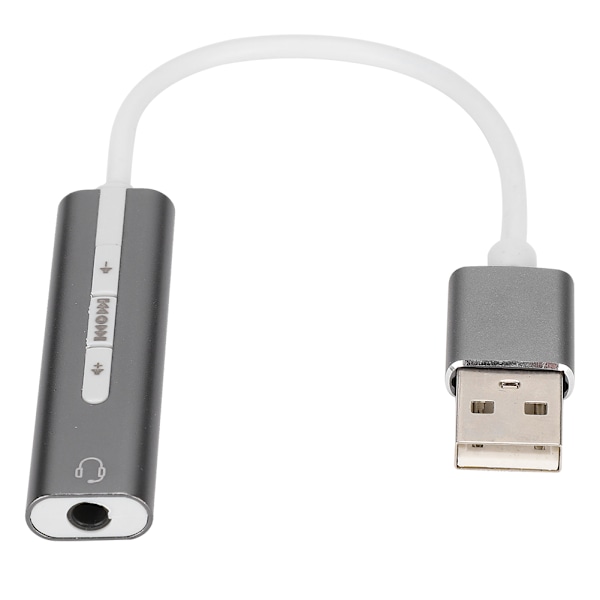 USB-lydkort i aluminiumslegering, eksternt computerlydkort til alle computersystemer 7.1 Stereo
