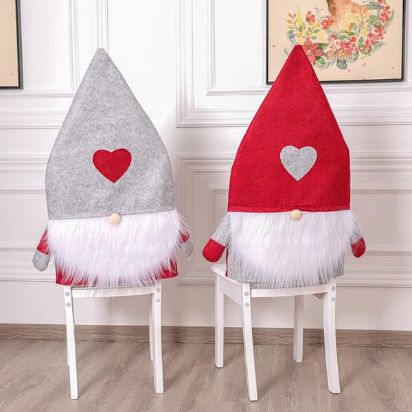 2-pack Julstolsöverdrag Stolsryggsöverdrag Tomtedekoration