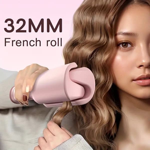 Kiharrin 32 mm French Wave Beach Wave 160°C vaaleanpunainen pink