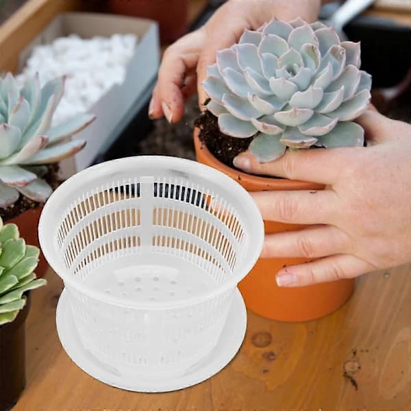 4 pcs Transparent Plastic Orchid Nursery Pots 16.5x16.5cm for Succulents