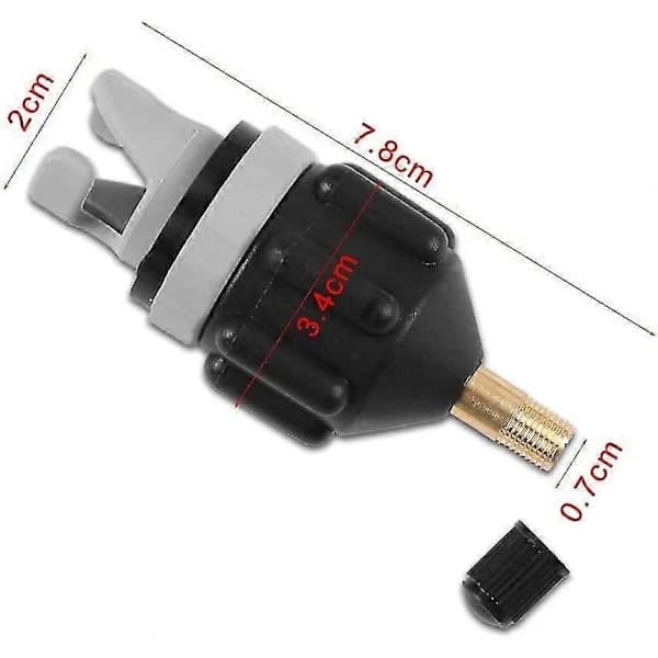 Kajakadapter, Kajakbåd Luftpumpe Luftventiladapter, Standardventiladapter, Stand Up Paddle Board Nautisk Flåde Sup Pumpeadapter sort