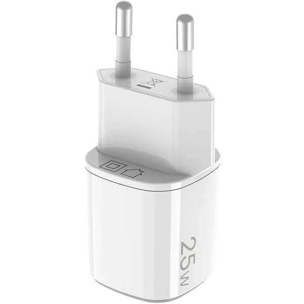 Celly USB-lader GaN 25W 1x USB-A + 1x USB-C PD Hvit Vit