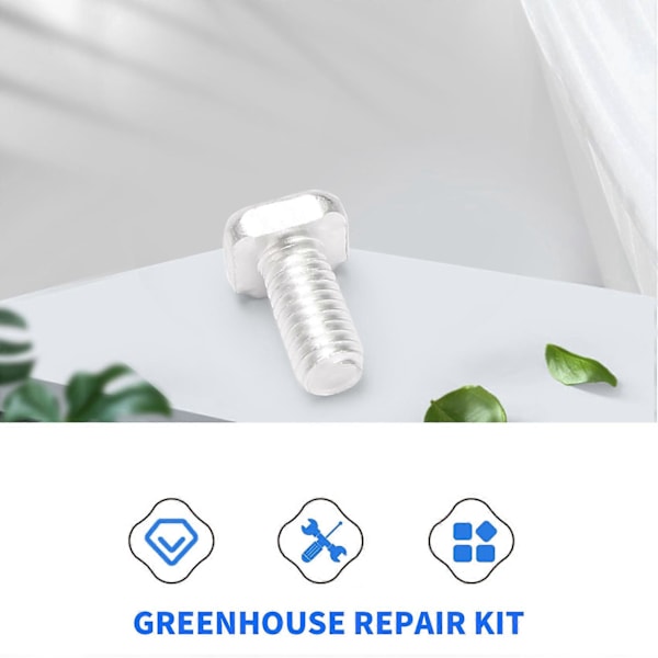 100st M6X12mm Växthusmuttrar och Bultar Fyrkantsskruvmuttrar Växthus Reparationssats Reservdelar