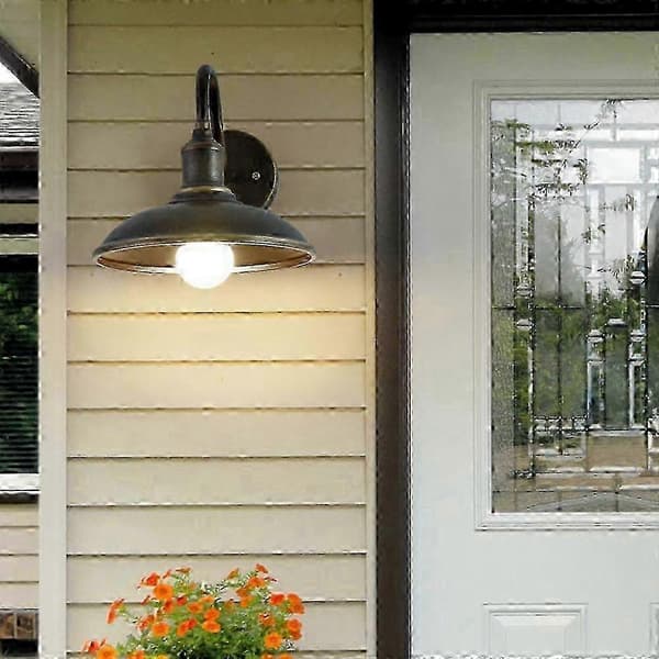 LED Svanhals Ladelampe Udendørs Veranda E27 Jern Bronzefarvet