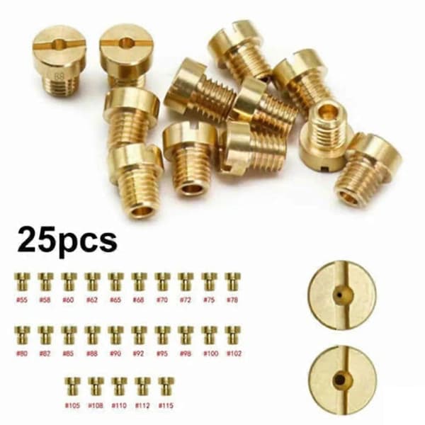 25x Hoveddyse 55-115 M6 6mm til Dellorto & Mikuni Karburator