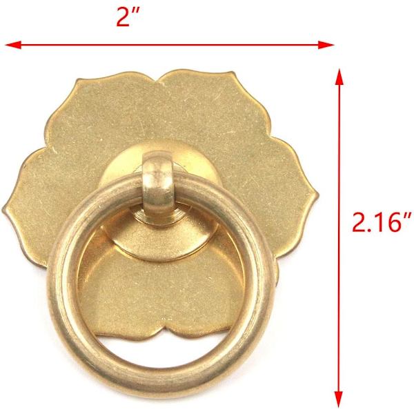 2 stk. gull 2,16 \"x2 \" antikk bronse skap dør skuff solid kobber