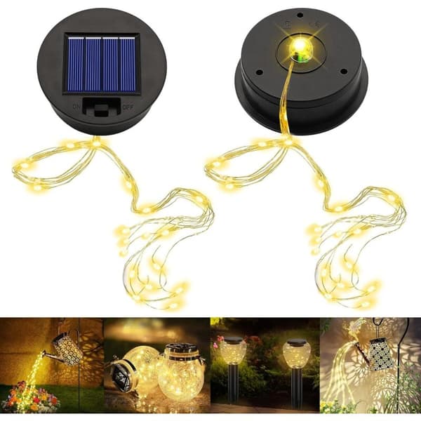 Reservedeler til solcellelampe 2-pakning 8,5 cm LED Vanntett solcellepanel Kompatibel med solcellelykt Hagebelysning DIY