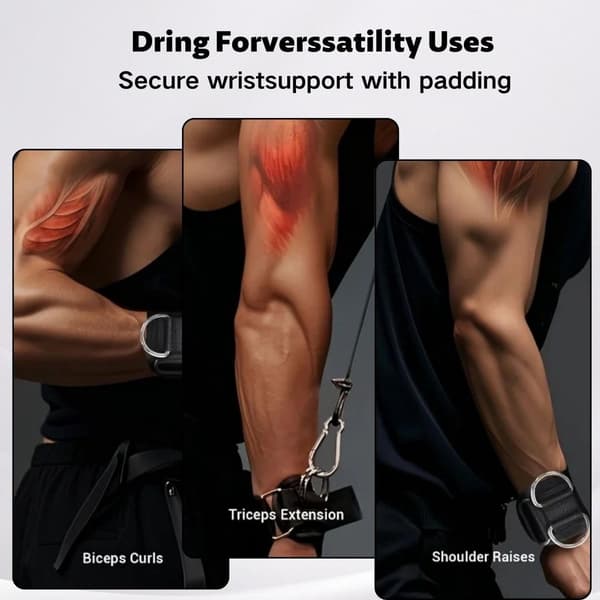 Pull-Up Aid, Weightlifting Wrist Straps with D-Rings, Strength Training, 2-Pack
