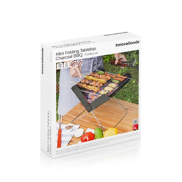InnovaGoods Foldecue Mini Hopfällbar Bärbar Träkolgrill