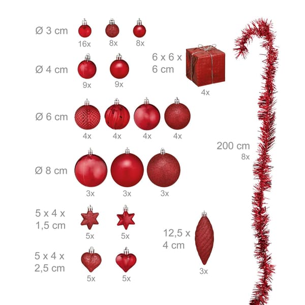 Joulukuusenpallot 110 kpl setissä