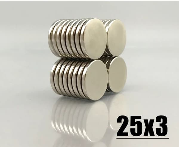 5 stk 25 x 3 mm Neodymmagneter / N35 magnet Magneter Silver silver