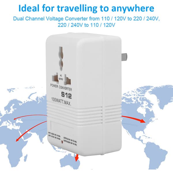 100W Spændingsomformer 110V/120V til 220V/240V Step-Up Transformator