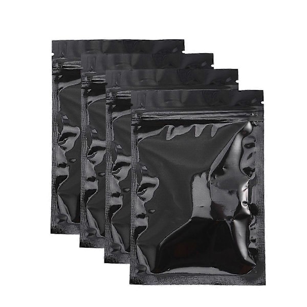 100 stk. genlukkelige folieposer flade lynlåsforseglede poser festgavepakker madopbevaringsposer (10 x 15 cm)