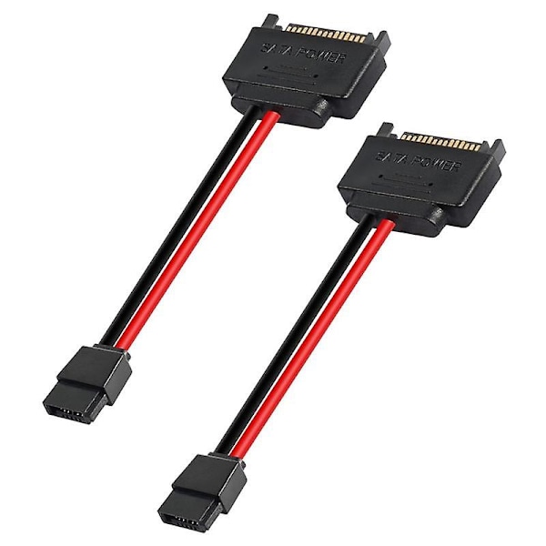 2 stk. SATA 15-pin hann til 6-pin SATA-kabel SATA 15-pin til 6-pin strømadapterkabel for bærbar CDROM