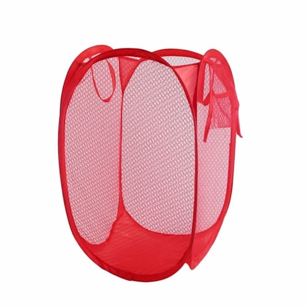 Pop Up Laundry Basket Foldable Laundry Hamper RED red