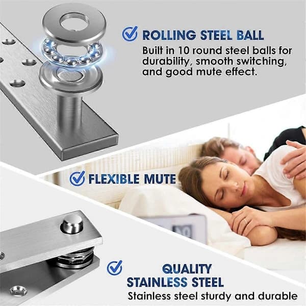 Door Pivot Hinge, Invisible Pivot Hinge System with Target Ball Hardware, for Heavy Wooden Doors Up To 90 kg Heavy