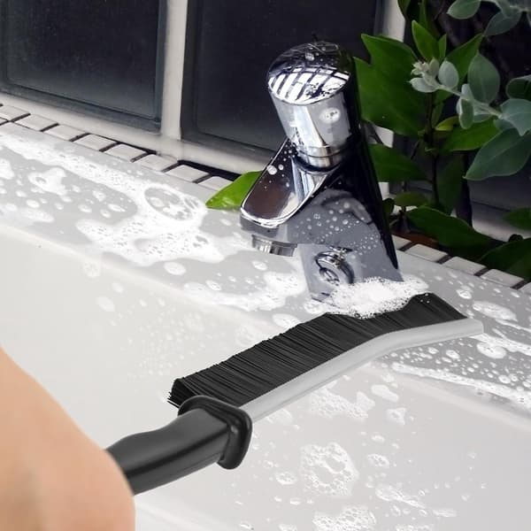 Cleaning brush, 3 hard bristles, grout scrub for bathroom and tile kitchen nook