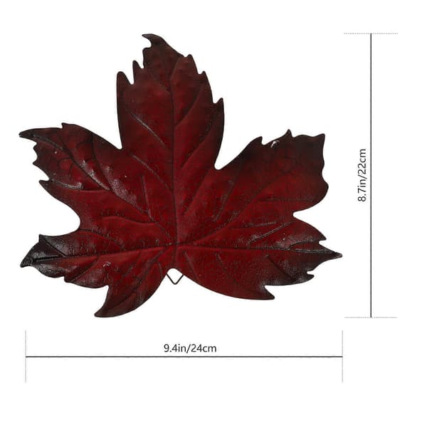 3 Pcs Iron Art Simulation Maple Leaf Crack Garden Home Hanging Decoration