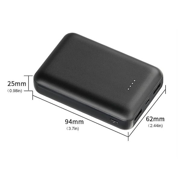 10000mAh Powerbank 5V 2A Oplader Li-polymer Batteripakke til Varmevest, Halstørklæde, Sokker, Handsker, Jumpstarter White