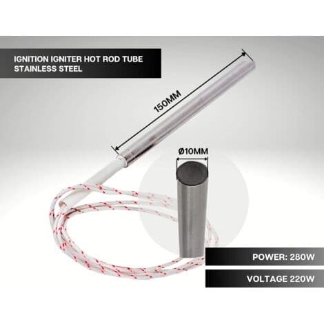 Tennplugg for pelletsovn, 150 mm, 10 mm, 280 W, 220 V