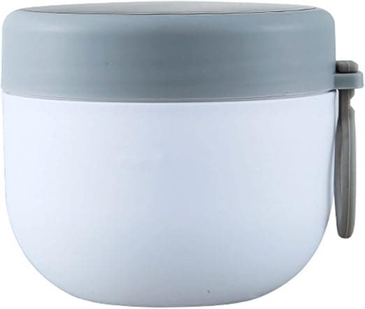 Assorted Breakfast Mug (White) Leak-Proof Yogurt Mug with Spoon, Practical Portable Assorted Breakfast Mug, 600ml Outdoor Snack Jar