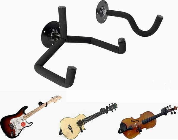 Guitarhanger til Ukulele/Bas/Violin, Vægmonteret Slatwall-krog