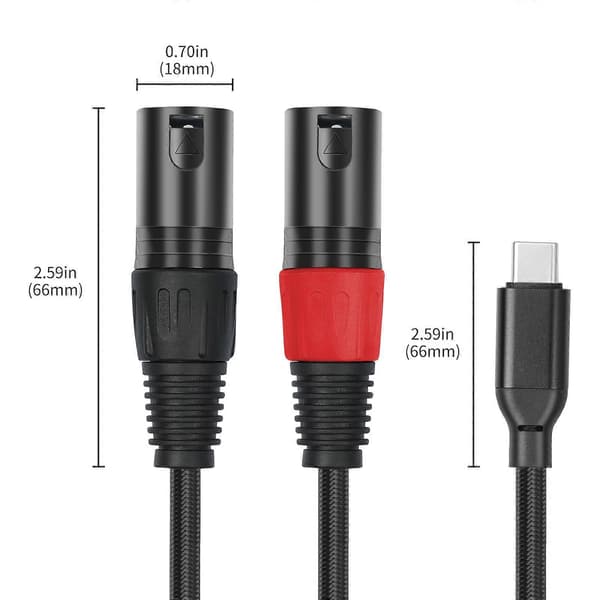Typ C till dubbel 3,5 mm hane Aux-kabel ljudadapter splitter 1m 1m