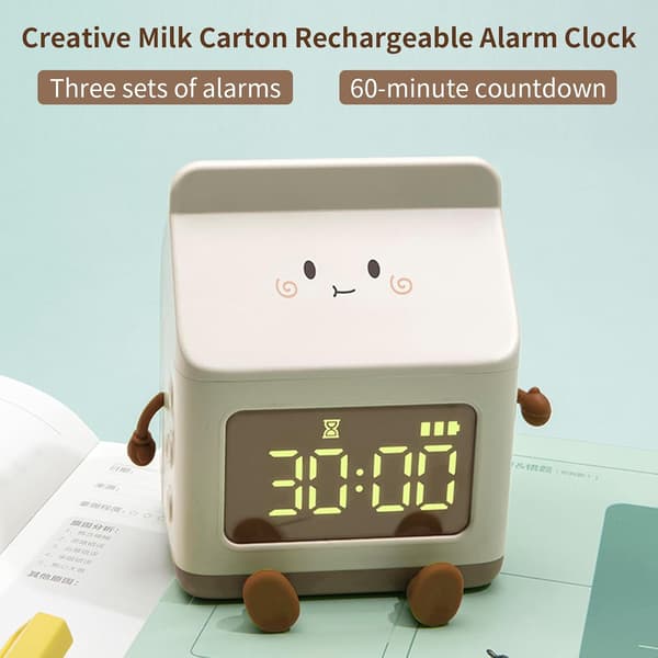 Vækkeur Mælkekarton LED-display 3 Alarmtider