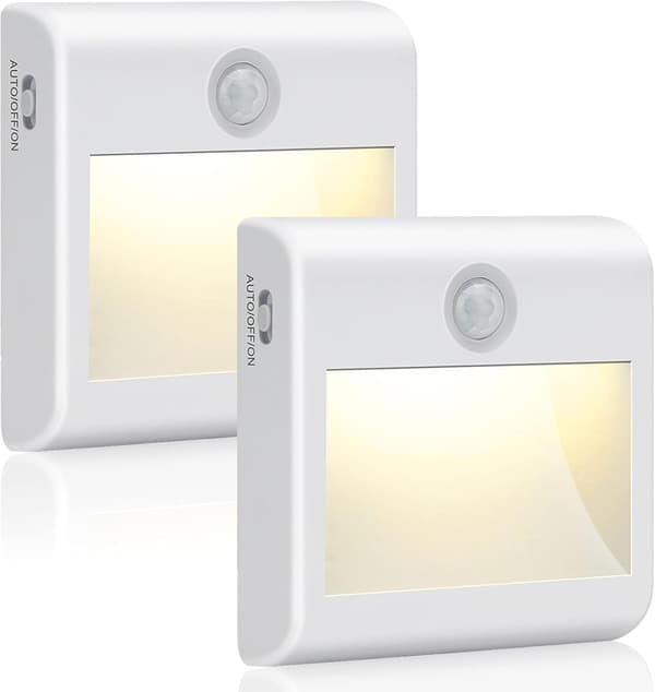 Nattlampa med batterirörelsesensor, 2-pack barn nattlampa