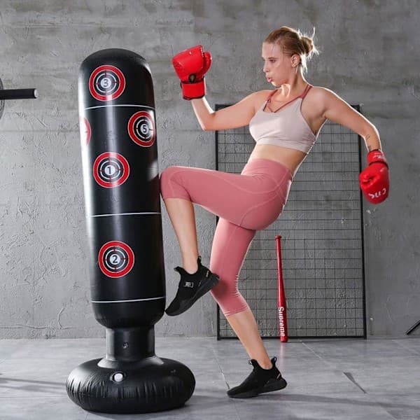 Inflatable freestanding punching bag for kids 160 cm, black