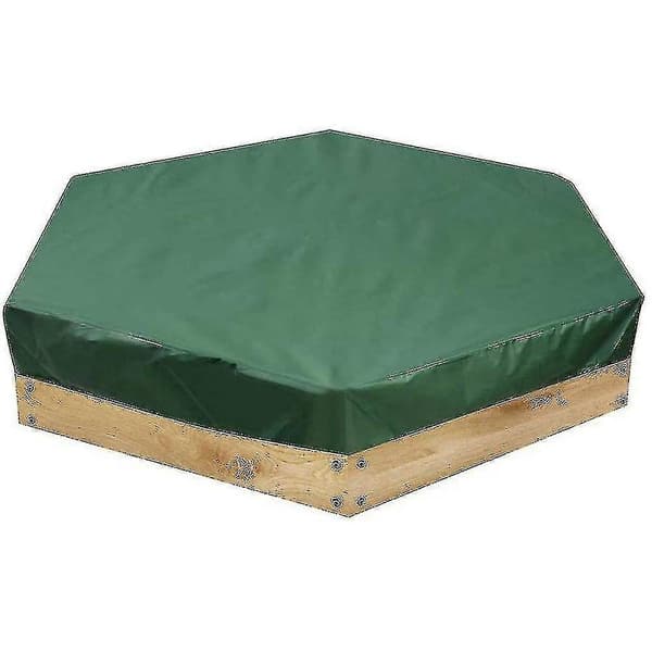 Sandpit Cover Waterproof Dustproof Sandpit Cover Hexagonal Green Sandpit Cover with Drawstring 180*150cm 180*150cm