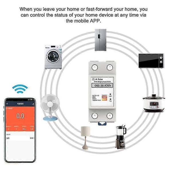 Single-phase Din-rail Wifi Smart Energy Meter Consumption Kwh Meter Wattmeter Support Smartlife/tuy