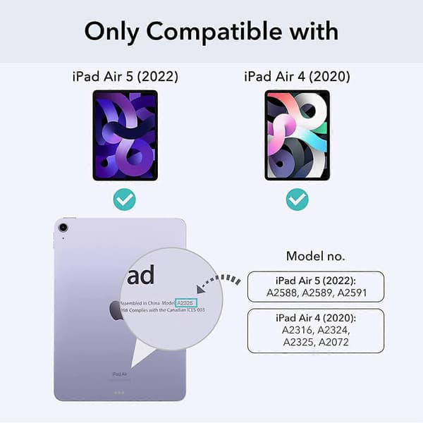 Transparent baksida till iPad Air 5:e generationen 2022 och iPad Air 4:e generationen 2020
