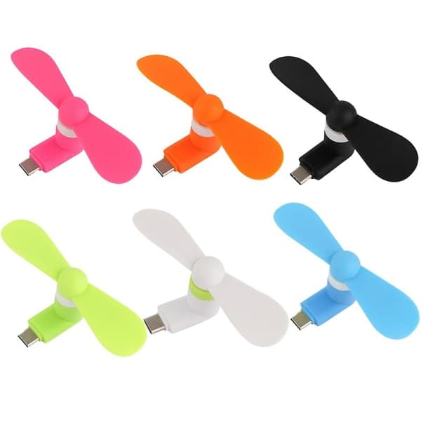 6-pak Mobiltelefon Mini Ventilator Type-c Smartphone Ventilator Bærbar Køleventilator