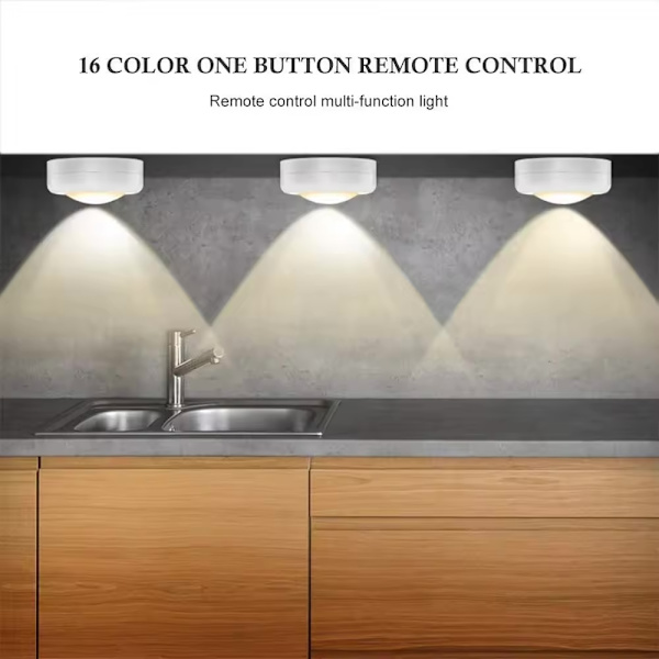 6 Pack LED Spotlights with 2 Remote Controls, RGB Design - Multicolor