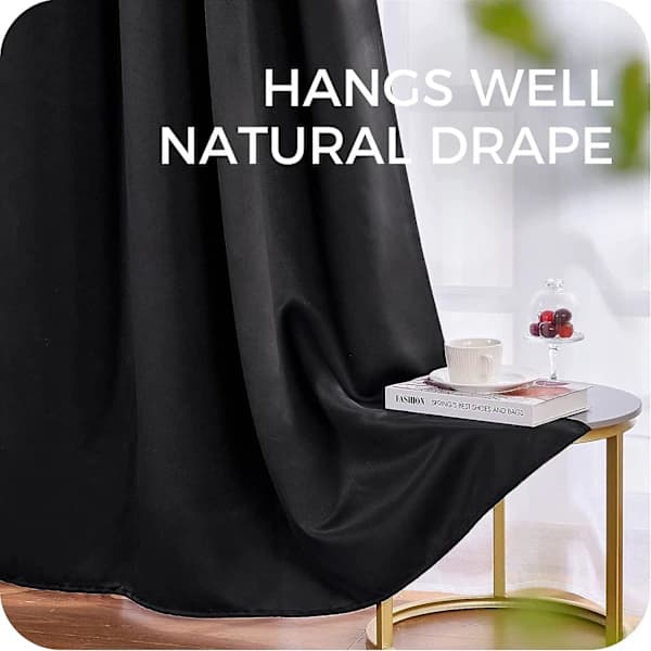 Blackout curtains insulating curtains black 140x175 cm modern