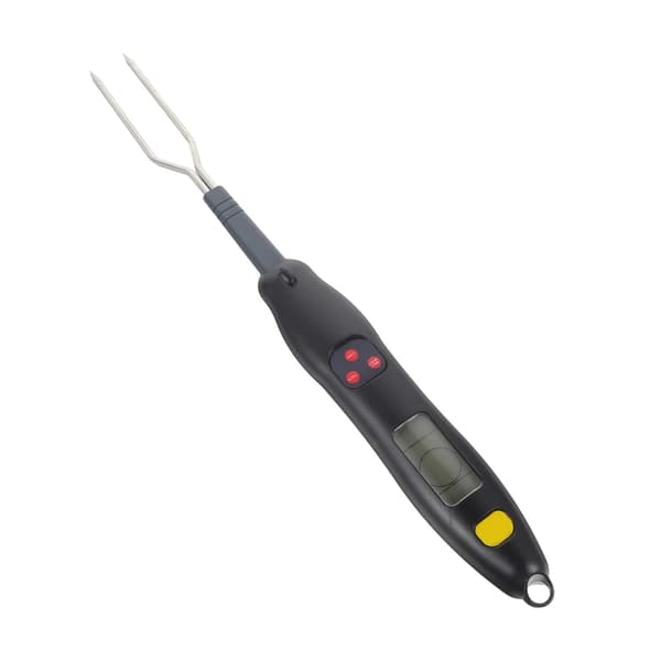 Trådløs kødtermometergaffel, rustfrit stål, digital grilltermometer
