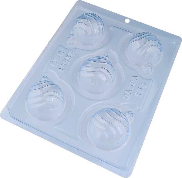 Pralineform Julekuler Sjokoladeform - BWB 10052 - Spesiell 3-delt form Transparent transparent
