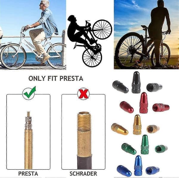 25 stk. Cykelventilhatte i anodiseret aluminiumslegering