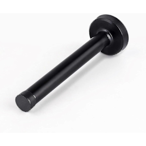 Dørstopper, 15 cm lang dørstopper, veggmontert, kraftig solid svart dørstopper børstet rustfritt stål med myk gummiknott - Perfekt black 5 Inch