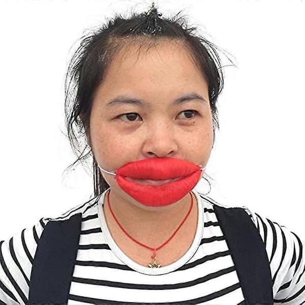 Halloween Korvmun Dekor Röda Läppar Maskeradfest Tillbehör 2 st